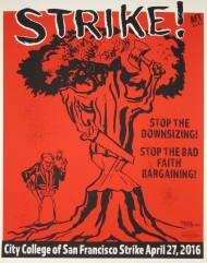 Poster Syndicate "City College San Francisco Strike!" screenprint 2016